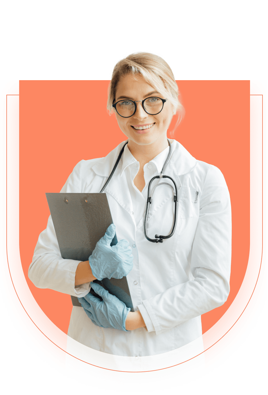 Medical professional holding a clipboard